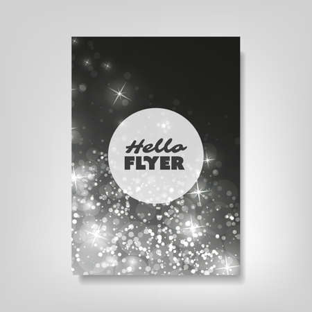 Hello Flyer - Card or Cover Design with Sparkling Pattern Background - Corporate Identity, Christmas, New Year or Ad Design Templateのイラスト素材