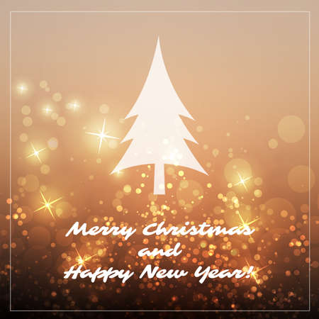 New Year And Christmas Card With Sparkling Blurred Backgroundのイラスト素材