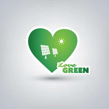 Love Green - Design Concept With Green Heart and Labelのイラスト素材