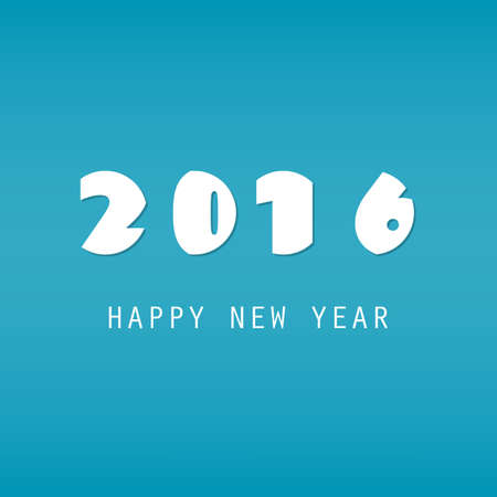 Simple Blue And White New Year Card, Cover or Background Design Template - 2016のイラスト素材