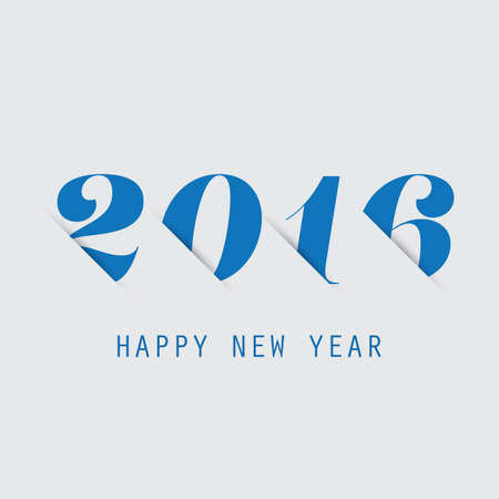 Simple Blue New Year Card, Cover or Background Design Template - 2016のイラスト素材