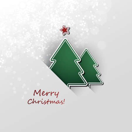 Christmas Flyer or Cover Design With Christmas Tree And Sparkling White Backgroundのイラスト素材