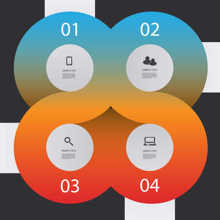 Infographics Cover Template - Round Banner Design with Iconsのイラスト素材