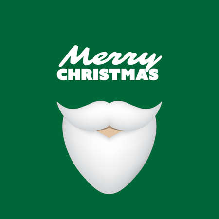 Merry Christmas Card With Santa Claus' Beardのイラスト素材
