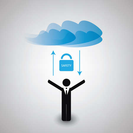 Cloud Computing Concept Design - Safety in Synchronizingのイラスト素材