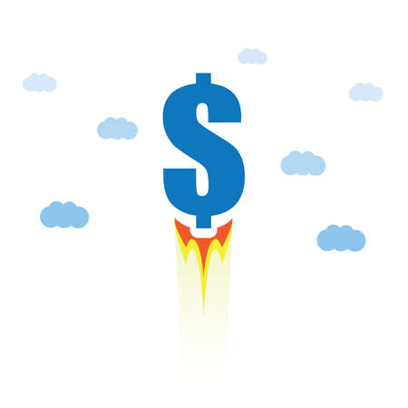 Rising Dollar Sign - Economy  Growth or  Business Concept Designのイラスト素材