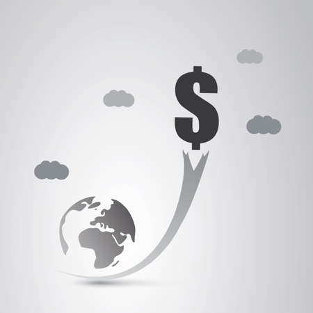 Rising Dollar Sign - Economy  Growth or  Business Concept Designのイラスト素材