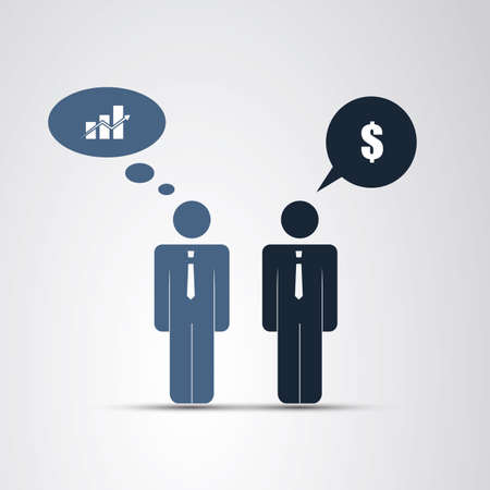 Cooperation - The Real Leader - Business Men Iconのイラスト素材