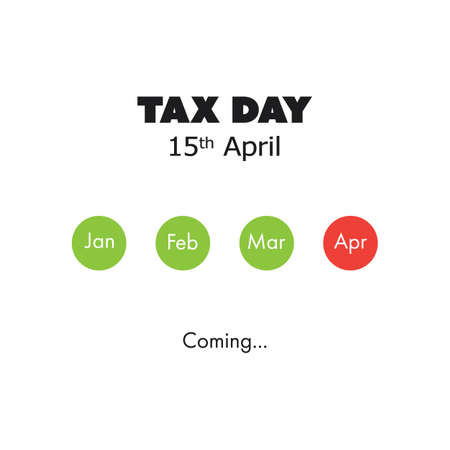 Tax Day Is Coming - Design Template - USA Tax Deadline: 15th Aprilのイラスト素材