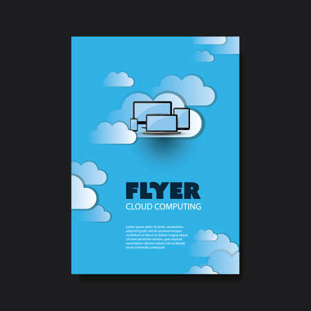 Flyer of Cover Design Template with Cloud Computing, Networks Design Backgroundのイラスト素材