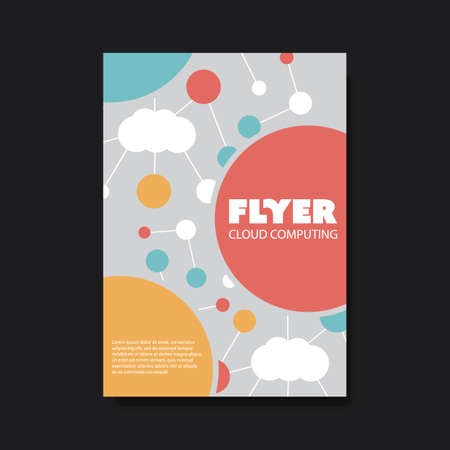 Flyer of Cover Design Template with Cloud Computing, Networks Design Backgroundのイラスト素材