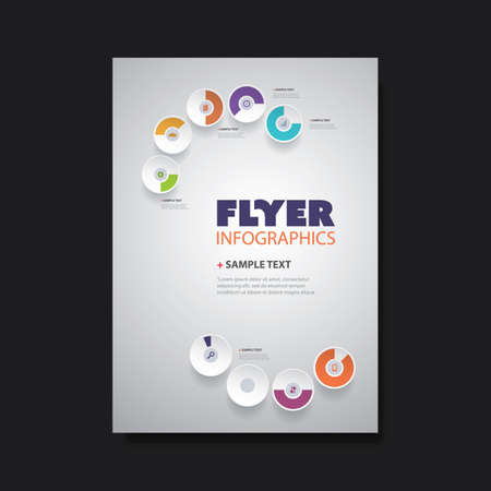 Flyer or Cover Design Template - Business, Networks, Infographics - Corporate Identity Conceptのイラスト素材