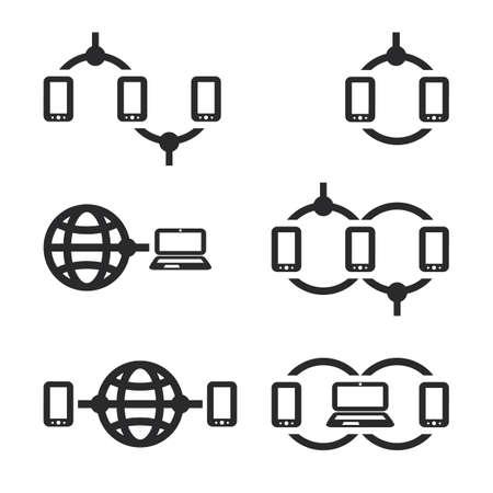 Networks, Connections: Social, Internet, Cloud Computing Iconsのイラスト素材