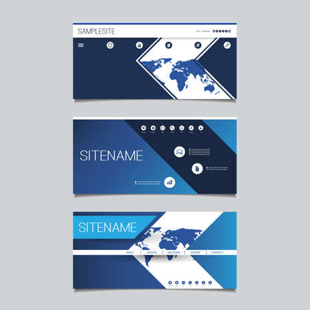 Web Design Elements - Header Design Setのイラスト素材