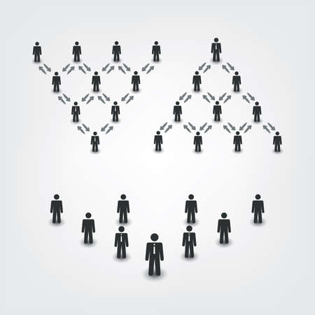 Networks, Connections: Social, Business, Leadership Icons - Pyramidのイラスト素材