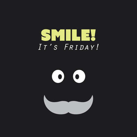 Smile! It's Friday! - Weekend is Coming Background Design Concept With Funny Faceのイラスト素材
