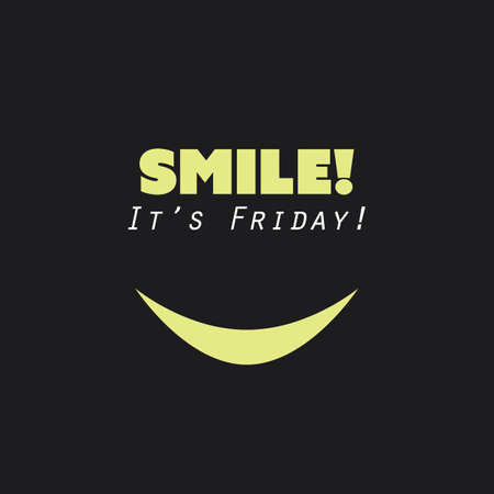 Smile! It's Friday! - Weekend is Coming Background Design Concept With Funny Faceのイラスト素材