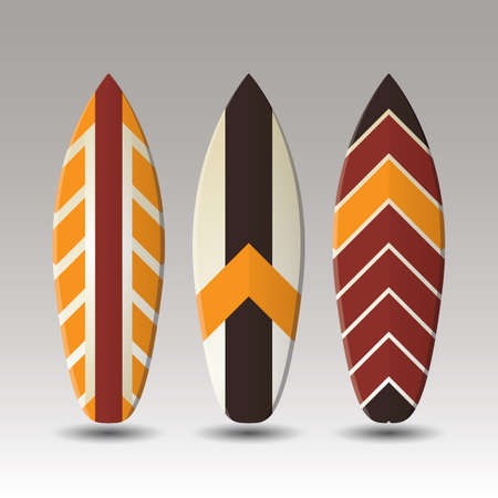 Vector Surfboards Design With Striped Patternのイラスト素材
