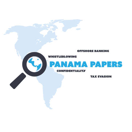 Panama Papers Concept Design - Tax Evasion and Offshore Banking - Investigation and Data Leaksのイラスト素材