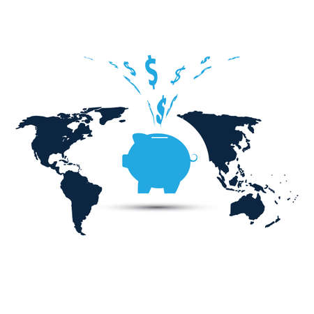 Money Saving, Tax Avoiding, Tax Evasion and Offshore Banking Concept Designのイラスト素材