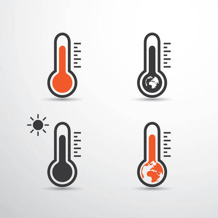 Thermometer Icon Designs - Global Warming, Ecological Problemsのイラスト素材