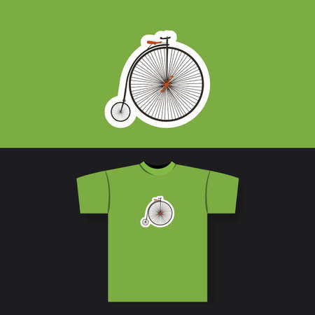 T-shirt Print Design Concept With Vintage Bicycleのイラスト素材