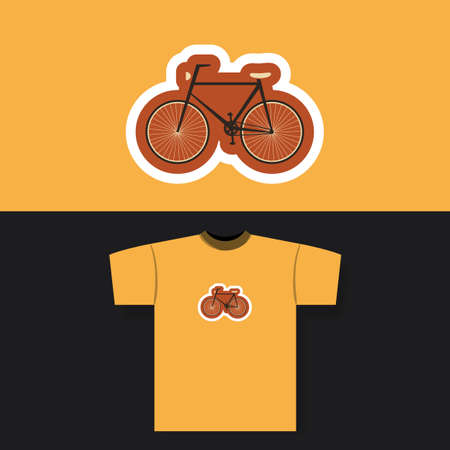 T-shirt Print Design Concept With Vintage Bicycleのイラスト素材