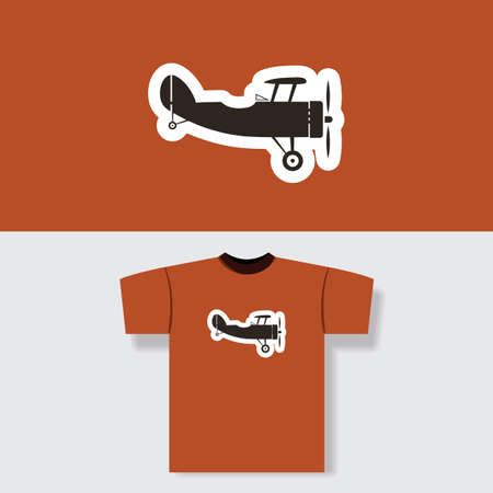 T-shirt Print Design Concept With Vintage Airplaneのイラスト素材