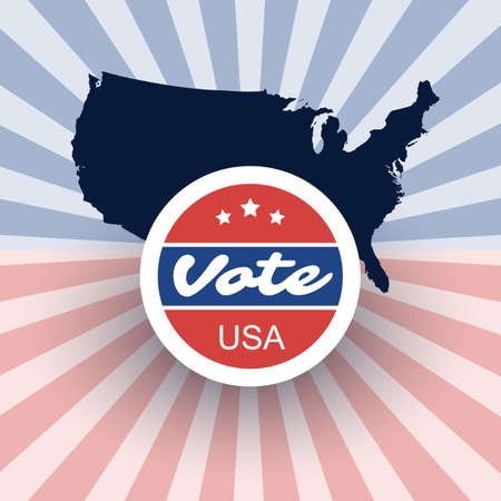USA Voting Design Concept with Mapのイラスト素材