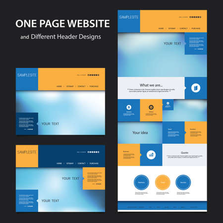 One Page Website Design Template for Your Businessのイラスト素材