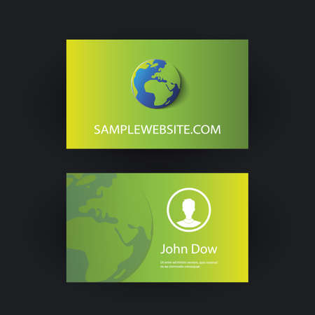 Business Card Template with Earth Globeのイラスト素材