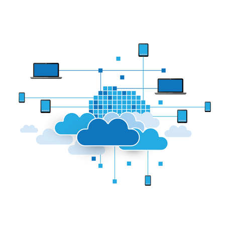 Cloud Computing, Networks Design Conceptのイラスト素材