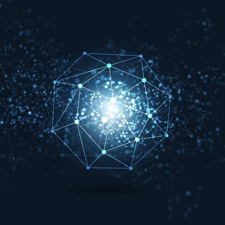 Minimal Cloud Computing, Digital Networks Structure, Telecommunications Concept Design, Modern Style...