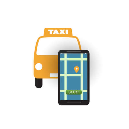 Taxi Ordering Service Design Concept:  Mobile Application UIのイラスト素材