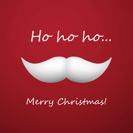 Merry Christmas Card With Santa Claus' Mustacheのイラスト素材
