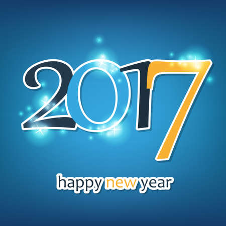Sparkling Colorful New Year Card, Cover or Background Design Template - 2017のイラスト素材