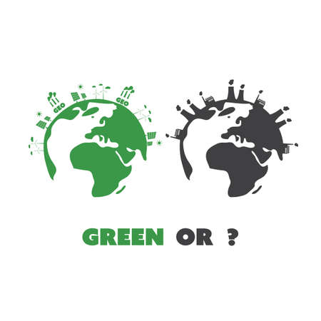Green Or? - Eco Earth Globe Concept Designのイラスト素材
