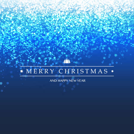 Colorful Happy Holidays, Merry Christmas Greeting Card With Label on a Sparkling Blurred Backgroundのイラスト素材