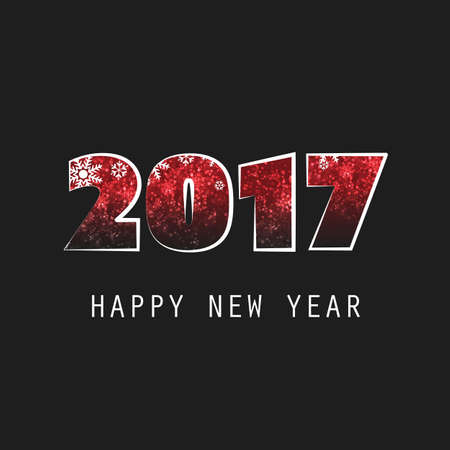 Simple Black And Red New Year Card, Cover or Background Design Template - 2017のイラスト素材