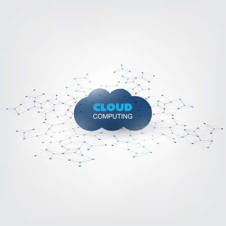 Cloud Computing Design Concept - Digital Network Connections, Technology Backgroundのイラスト素材