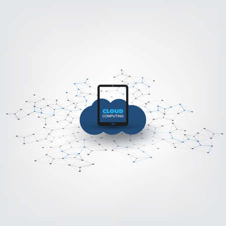 Cloud Computing Design Concept - Digital Network Connections, Technology Backgroundのイラスト素材