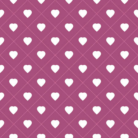 Abstract Seamless White and Purple Hearts Pattern - Valentine's Day Card or Background Vector Designのイラスト素材