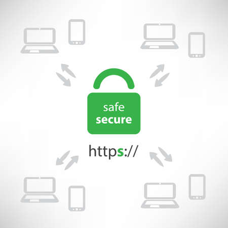 Secure Online Communication Conceptのイラスト素材