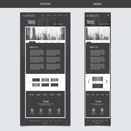 Responsive One Page Website Template with Blurred Background - Arrows Pattern Header.のイラスト素材