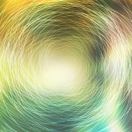 Abstract colorful concentric circles pattern on blurred background