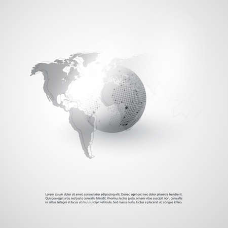 Cloud Computing and Networks Concept with World Mapのイラスト素材
