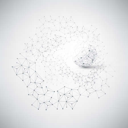 Abstract Cloud Computing and Global Network Connections Concept Design with Transparent Geometric Meshのイラスト素材