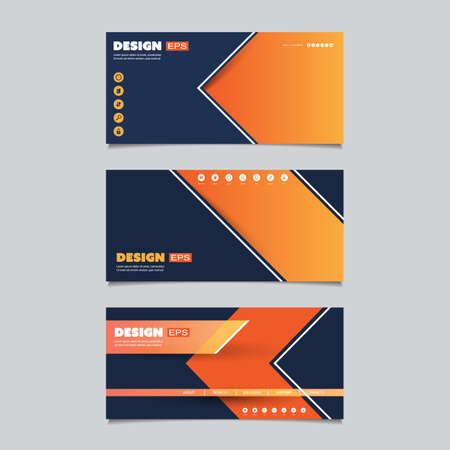 Web Design Elements - Header or Banner Design Setのイラスト素材