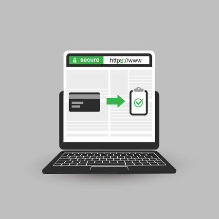 HTTPS Protocol - Safe and Secure Browsing, Online Banking and Shoppingのイラスト素材