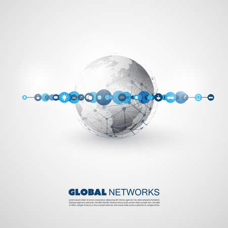 Internet of Things, Cloud Computing Design - Smart Devices, IoT, Digital Communication Conceptのイラスト素材